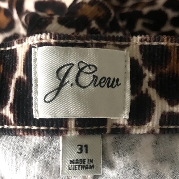 J. CREW ReImagined High Rise Animal Print Pants Stretch Corduroys Jeans - Picture 2 of 12